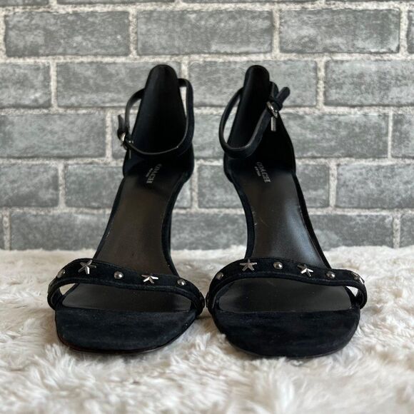 Coach Melrose Black Suede Heels Size 10 B - Picture 5 of 12
